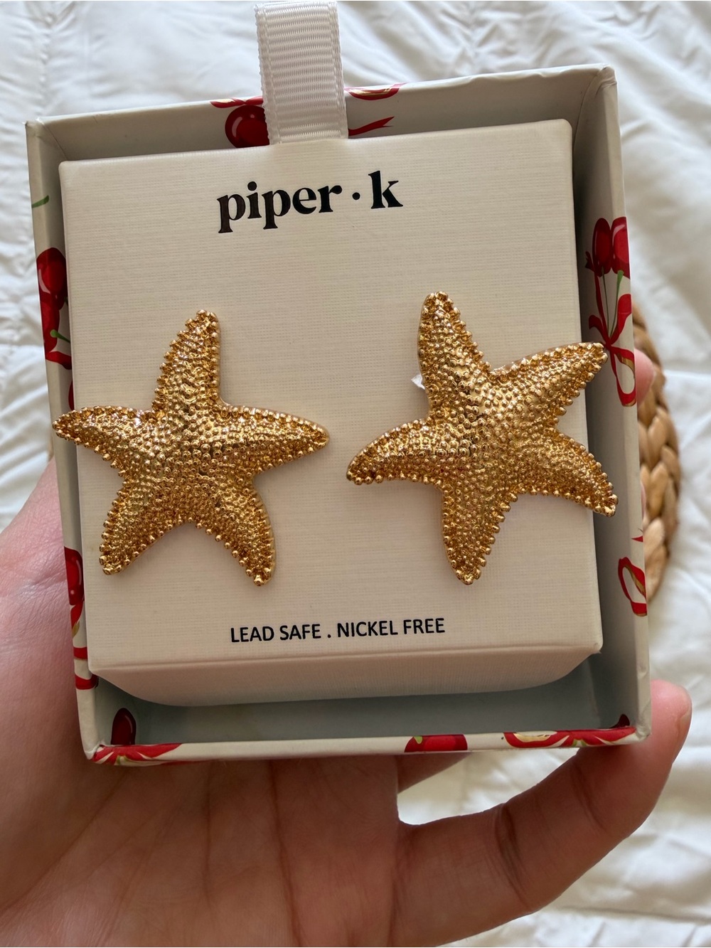 Piper K Gold Starfish Stud Earrings